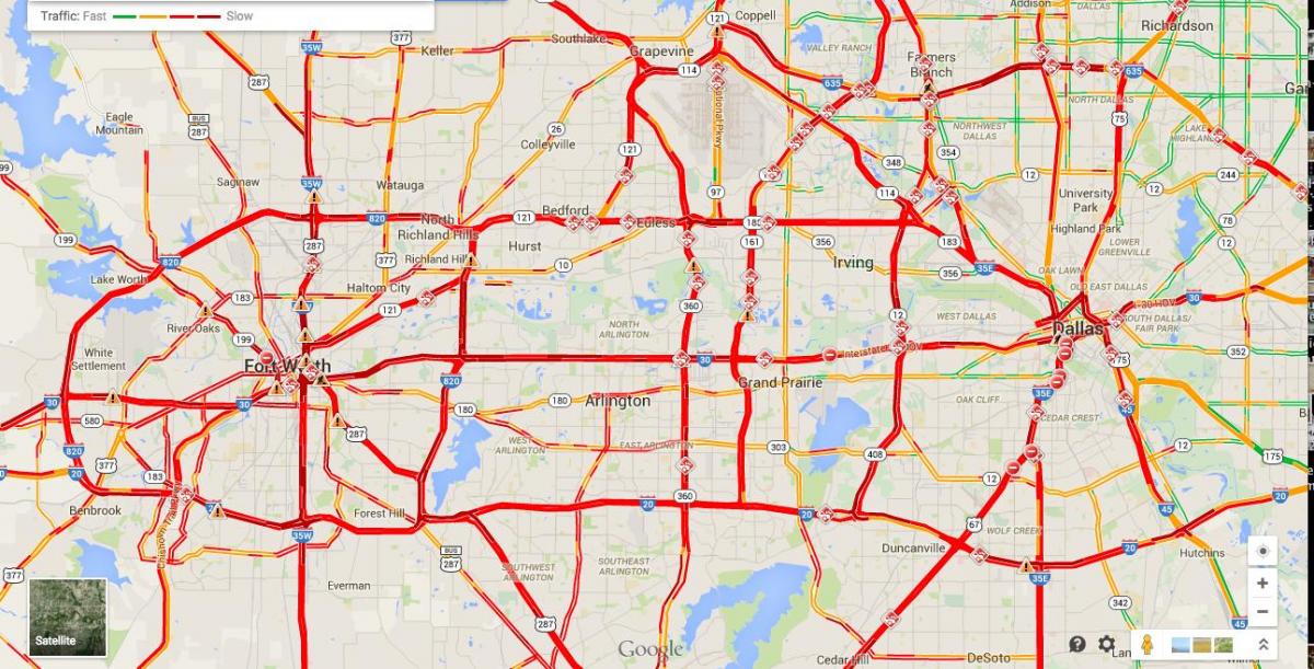 žemėlapis Dallas eismo