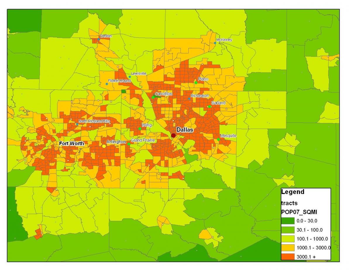 žemėlapis Dallas metroplex