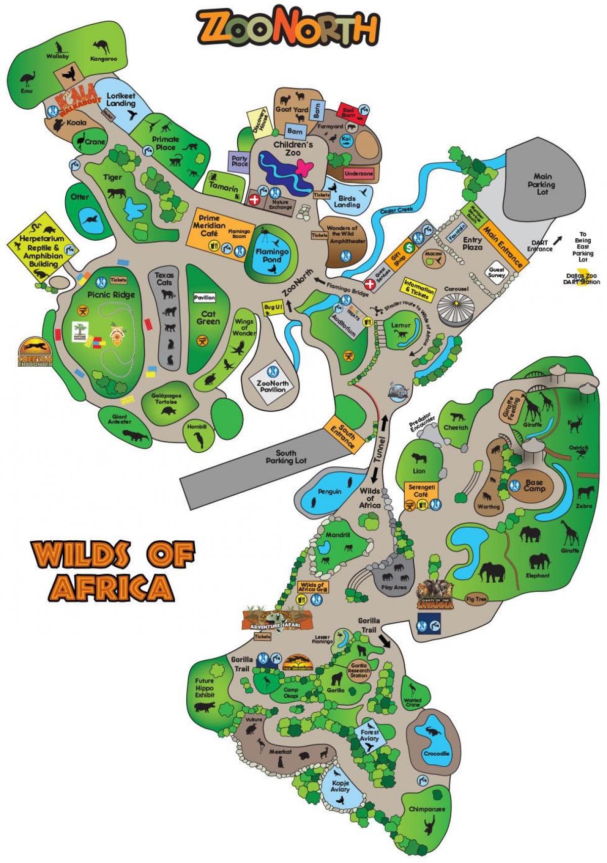 žemėlapis Dallas zoo