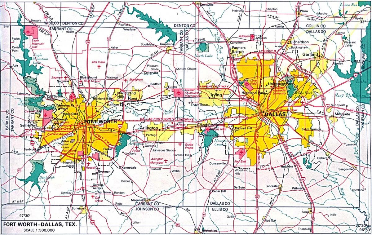 žemėlapis šiaurės Dallas