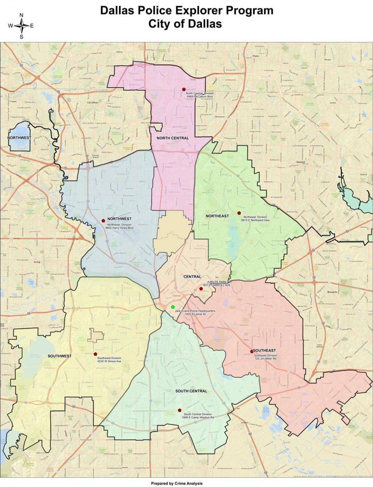 Dallas vietovės žemėlapį