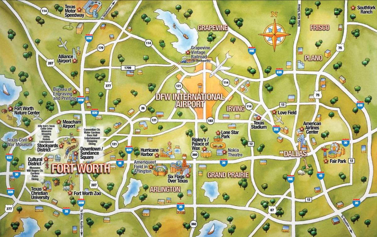 DFW miesto žemėlapis