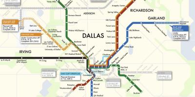 Dallas traukinių sistema žemėlapyje