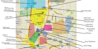 Žemėlapis Dallas rajonų