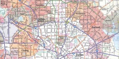 Žemėlapis Dallas Texas srityje