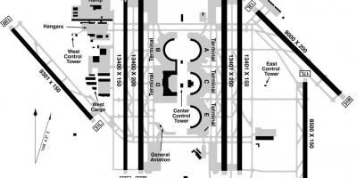 DFW oro uosto terminalo b žemėlapyje