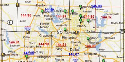 Dallas Texas pašto kodą žemėlapyje