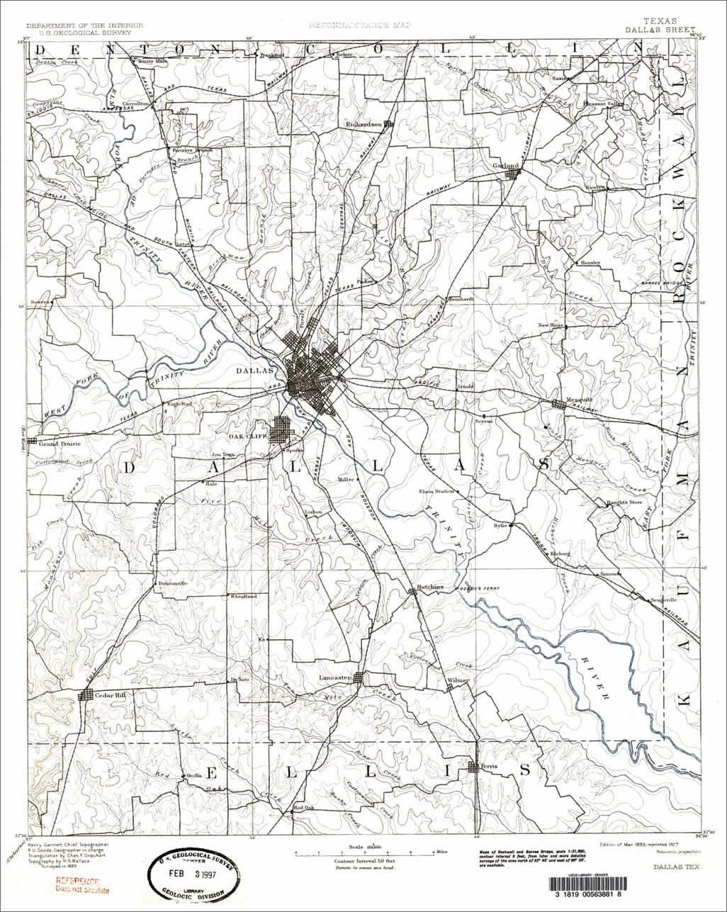 Dallas Texas žemėlapyje