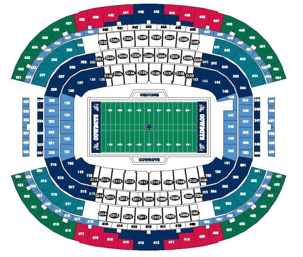 Cowboys stadione žemėlapyje
