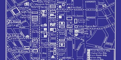 Žemėlapis downtown Dallas