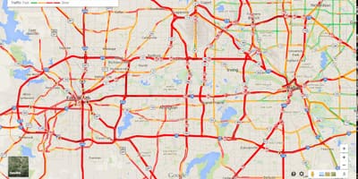 Žemėlapis Dallas eismo