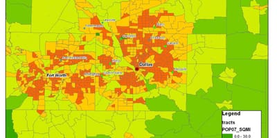 Žemėlapis Dallas metroplex