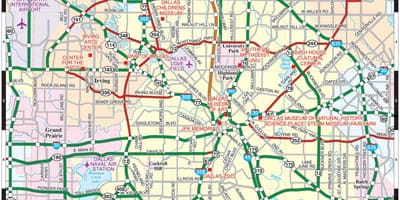 Žemėlapis iš Dallas, tx