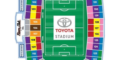 Žemėlapis "Toyota" Stadionas Dallas